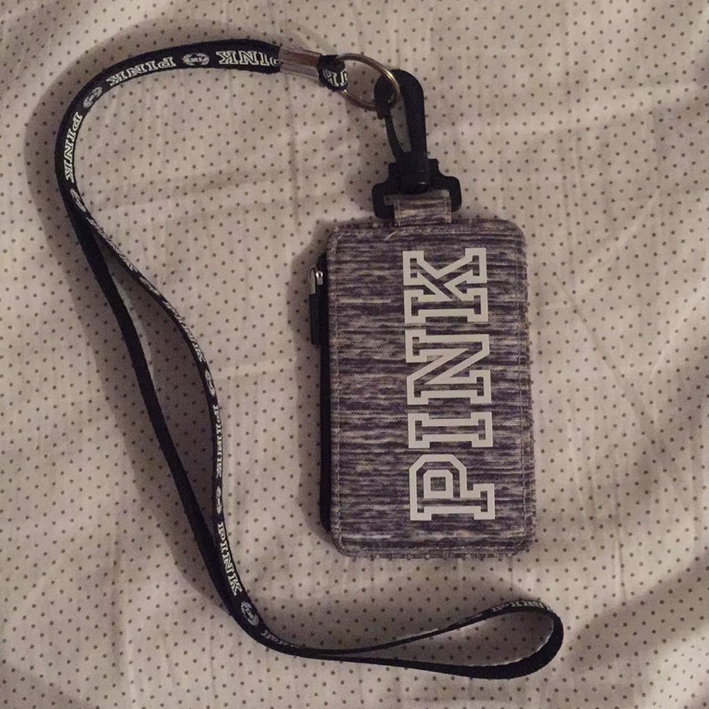 VS PINK lanyard ID holder